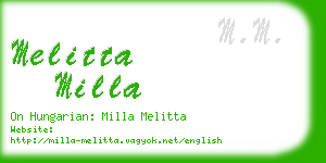 melitta milla business card